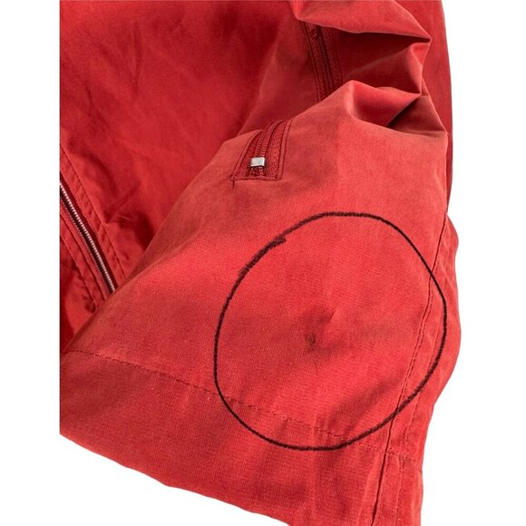 Marine Layer Everett Lightweight Waxed Canvas Jacket Full-Zip Hooded Red Size S - Picture 7 of 10